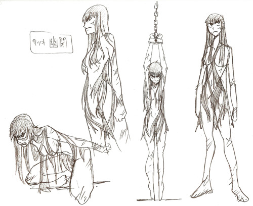 h0saki:  All the Satsuki designs from The Art of KlK Vol 2, by Sushio and Imaishi.