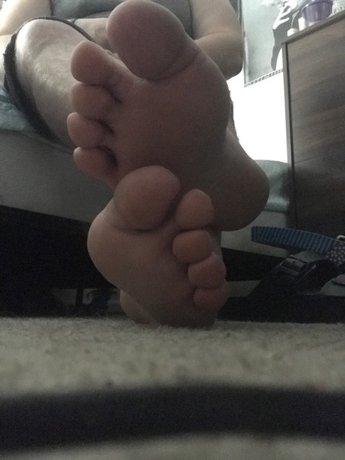 How does it feel to be under my big feet? On second thought, no talking. Just get to licking.