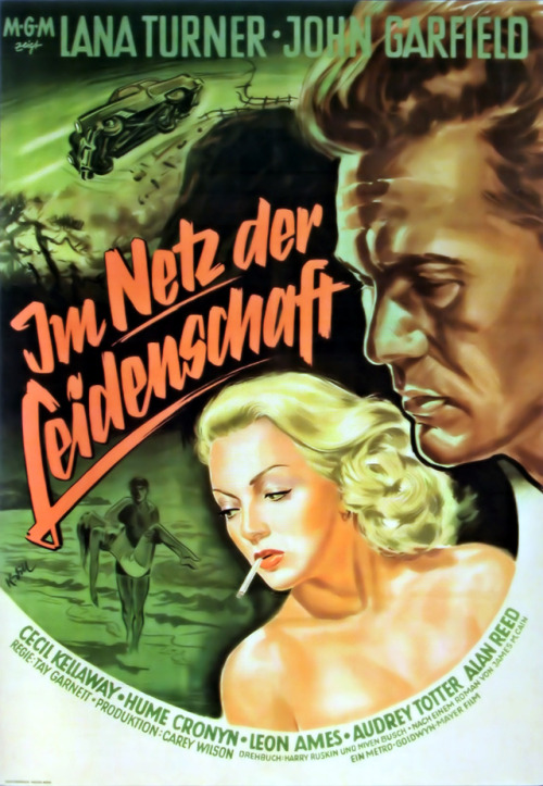 The Postman Always Rings Twice (1946). German poster by Klaus Dill.