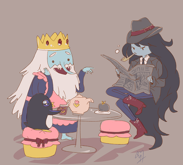 hora-de-aventura:  saliencybias: 98/100 vampire Marcy and Ice King playing house