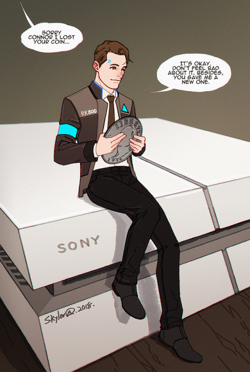 Mini RK800 Connor With His New (not Tiny) Coin. 