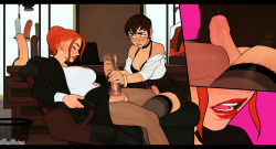 incaseart:  Aaand done! Fleshlight time! Looks like Ms Hughes wants to torment Sammy a bit more before she allows her some release. How will she do that? A)Ms Hughes cuffs Sammy to her desk so she can’t touch herself and facefucks her. B)MS Hughes