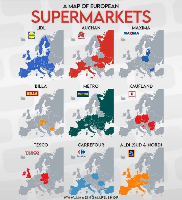 Nightbringer24 On Tumblr Map Of Budget Supermarkets In Europe By 