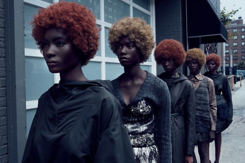 fromobscuretodemure:  Hawa Diawara, Sigail Currie, Honorine Uwera and Atong Arjok by Steven Klein for Vogue Italia October 2006. Fashion editor: Patti Wilson Hair stylist: Laurent Philippon Makeup artist: Kabuki Manicurist: Honey