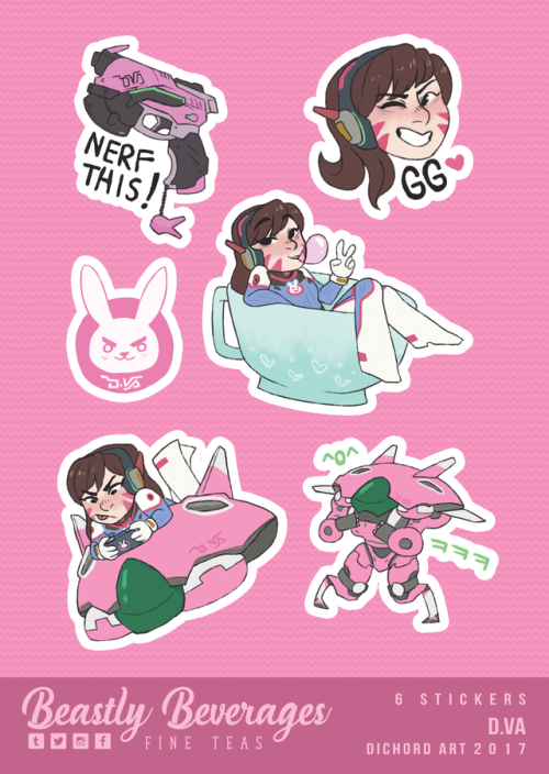 beastlybeverages:  Overwatch Sticker Sheets! These will be debuting at May London MCM Expo and will 