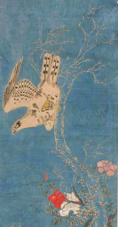 Chokoku (attributed to), Hawk hunting a duck (Detail), 1780-1790