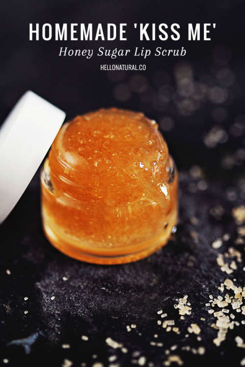 DIY Easy 3 Ingredient Honey Sugar Lip Scrub Recipe from Hello Natural. All of these lip scrubs are s