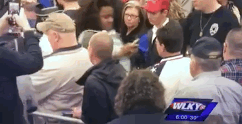 prochoice-or-gtfo:  kiwianaroha:  micdotcom:  micdotcom:  Black woman literally pushed out of Trump rally One day after 30 black students were kicked out of a Trump rally in Valdosta, Georgia, a young black woman was forcibly removed from Trump’s Super