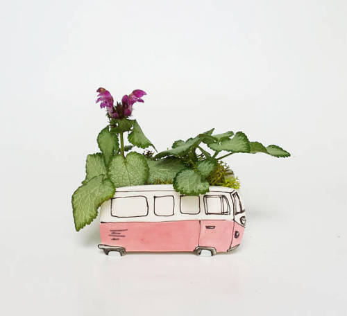 Simply Sweet Classic Car-Inspired Ceramic Planters Adorable and nostalgic, ceramicist Julie Richard’