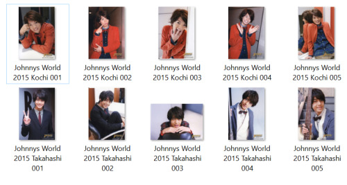 mixedstrategy: Johnny’s World 2015-2016 photo set scans: Kochi Yugo and Takahashi Kaito [click