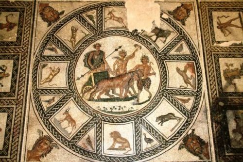 Dionysus mosaic, archaeological museum of Sarsina
