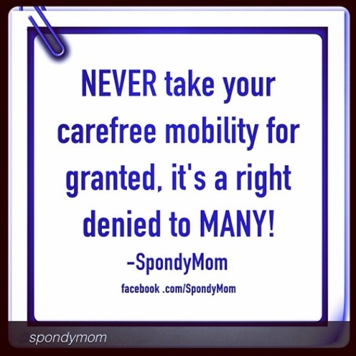 malikah10:  by @spondymom “Most people don’t think twice about bending over to tie their