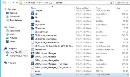 EXTOL Business Integrator 2.6 Apply license code in installation directory