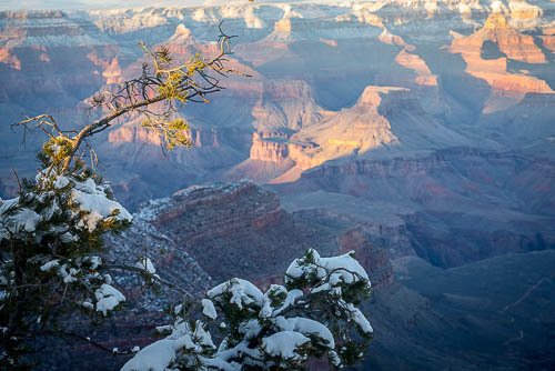 On the road–Grand Canyon with 15″ of snow….