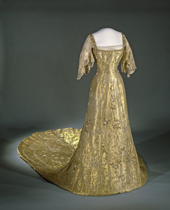 Fawn Velveteen — 1906 coronation dress of Queen Maud of Norway....
