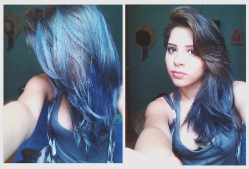 She is maybe one of the most beautiful bluehair girls I have on my facebook Chrismar Rivas <3