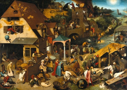 artist-bruegel: Netherlandish Proverbs, 1559, Pieter Bruegel the ElderMedium: oil,panel