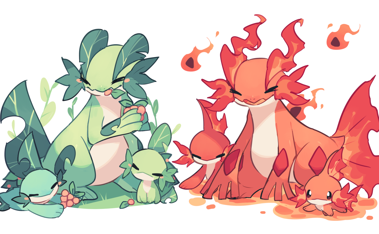 All Gen 5 Starter Evolutions Type Swap Fanart