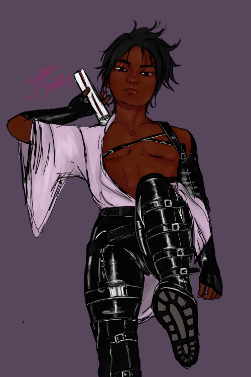 stxllarsketches:pov sasuke’s abt to step on you in his custom made chanel thigh high boots