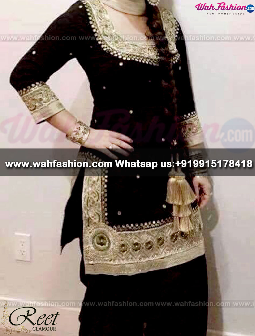 black golden punjabi suit