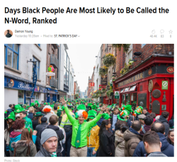 Whyyoustabbedme:  1. St. Patrick’s Day 2. New Year’s Eve 3. Wednesday (Any) 4.