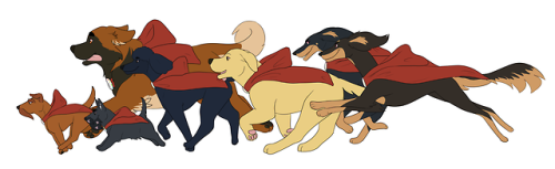 onlydogsonthemoon: [image description: digital drawing of the the adventure zone’s IPRE crew a