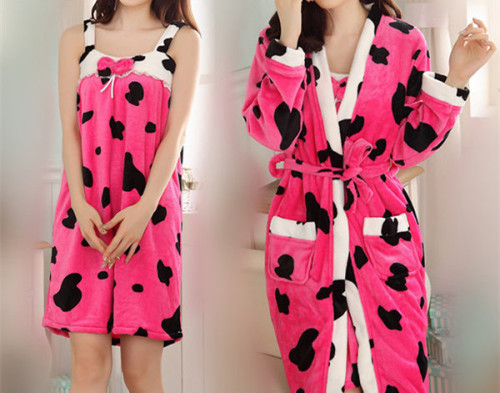 lovelyanifashion: Flannel Thicken Cardigan Bathrobes Keep Warm Sleepwear Sets Discount code: purpleh