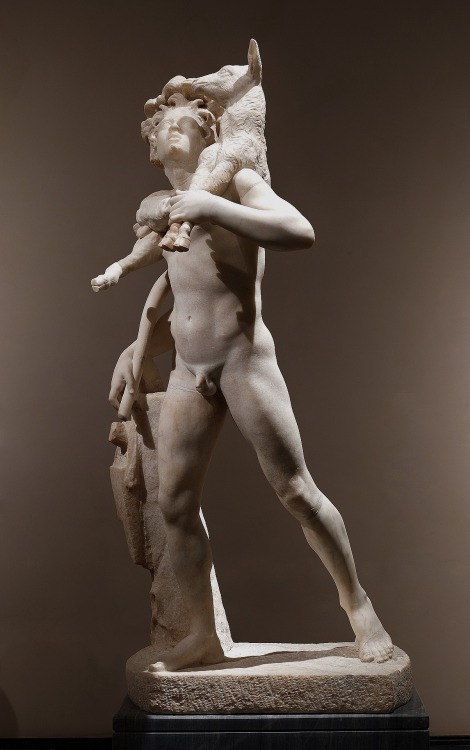 hadrian6:Faun with Kid.     Roman copy of a Hellenistic original belonging to the second School of Pergamus (160-150 B.C.). It was discovered in Rome in 1675. marble. Museo Nacional del Prado. Spain.      http://hadrian6.tumblr.com