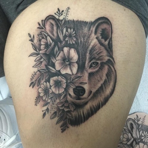 wolftattoo wolf flowers  Wild Ink Tattoo And Piercing  Facebook