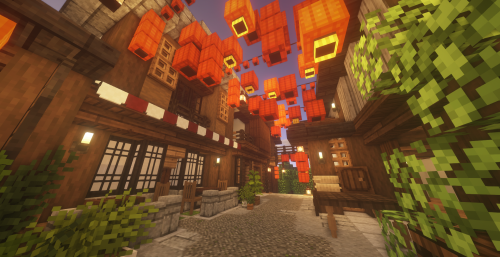 made some chinese new year CIT models and tested out a floating lantern alleyway 