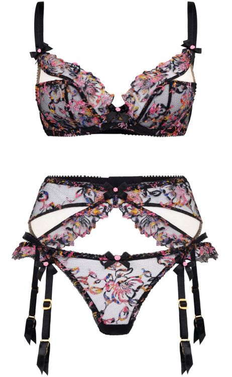 Agent Provocateur | Leisha • multicoloured Swiss embroidered set | Spring Summer 2022