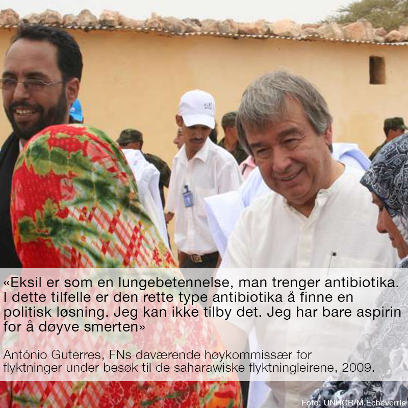 Vest-Sahara-venn valgt til Generasekretær! Som FNs høykommissær for flyktninger, besøkte nyvalgt António Guterres de saharawiske leirene.