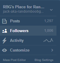 When I started on here earlier this year I didn&rsquo;t think I&rsquo;d get 100 followers(I was happy as hell when I hit 20) and here we are at the last day of the year and I broke 1k.  Thanks to everybody that follows, reblogs, or just stops by every