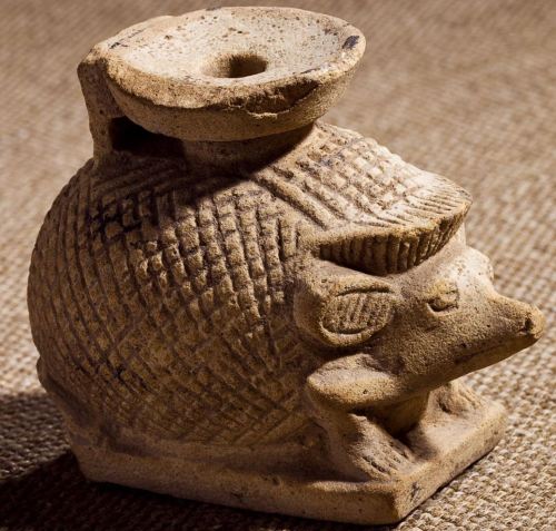 ancientanimalart: Vessel in the form of a hedgehog Egypt, Late period, XXVI dynasty, 7th-6th centuri