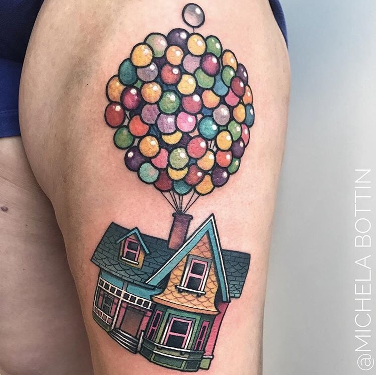 Up Balloons Tattoo 17 Disney Tattoos Thatll Take You Back to Childhood   Page 14