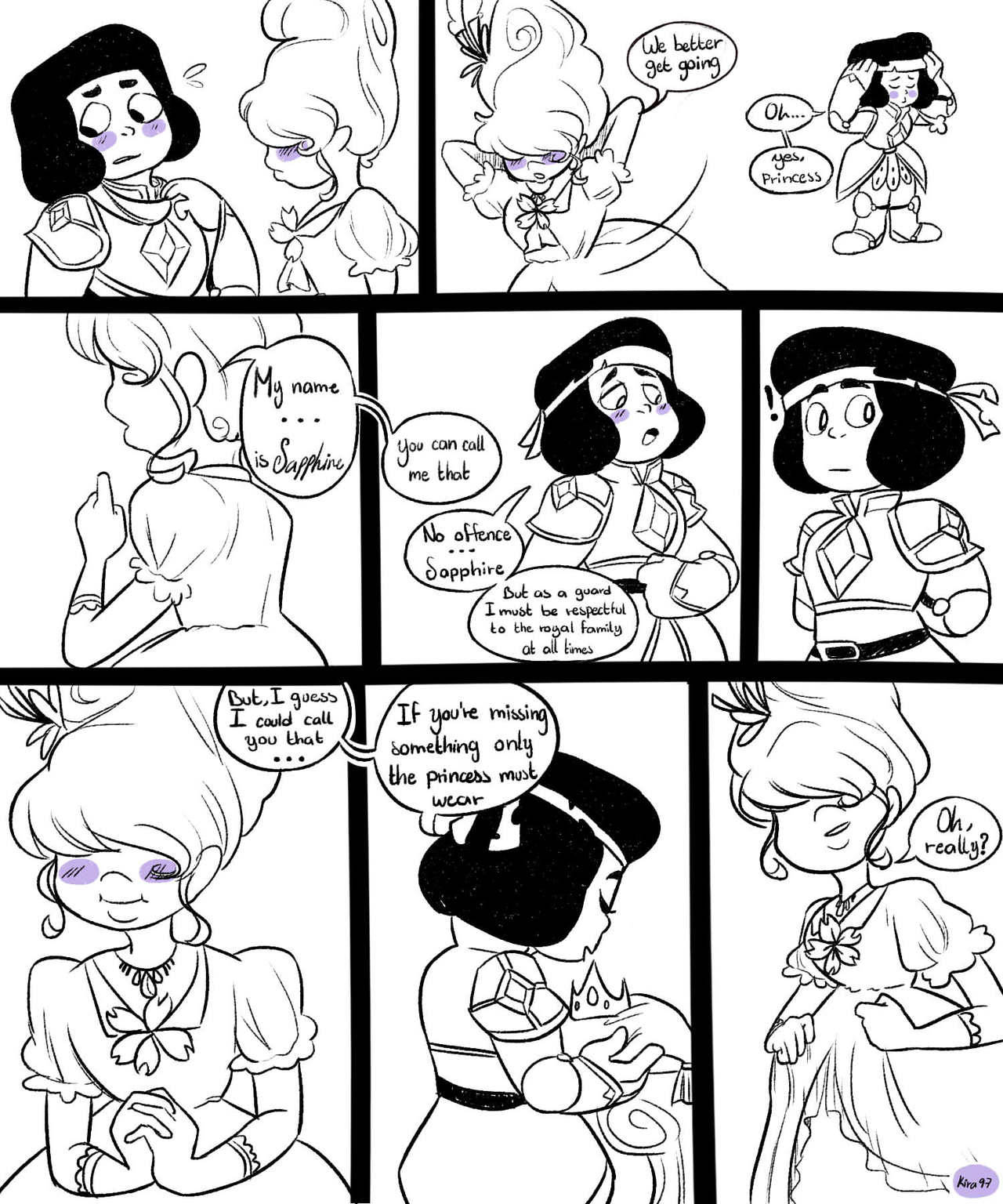 kira-97:  Rupphire Princess &amp; Knight AU  Princess Sapphire and her new Ruby