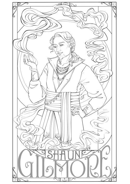 Gilmore from Critical Role. It’s part of colouring book project run by @capricornian :D