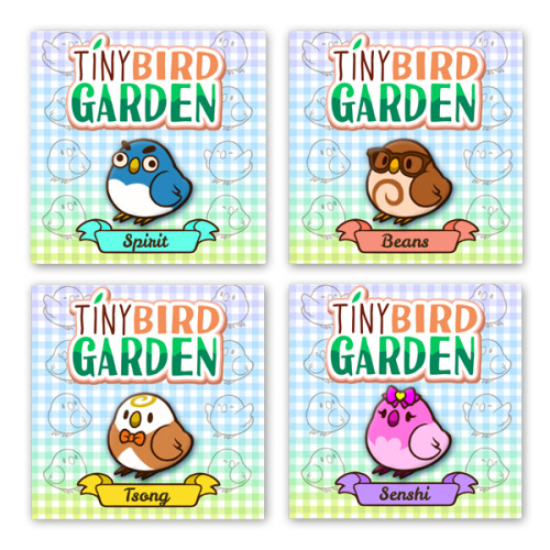 superretroduck:These are the hard enamel pins that we’re making tocelebrate Tiny Bird Garden’s upcom