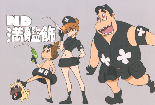 artbooksnat:  Kill la Kill (キルラキル) Character designs and costume changes for Ryuko, Mako, and more, during the Nudist Beach portion of the show, illustrated by Sushio (すしお) for Sushio Club Love Love KLKL (Mandarake). 