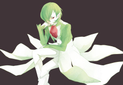 ancorae:  androgynous gardevoir gijinka for