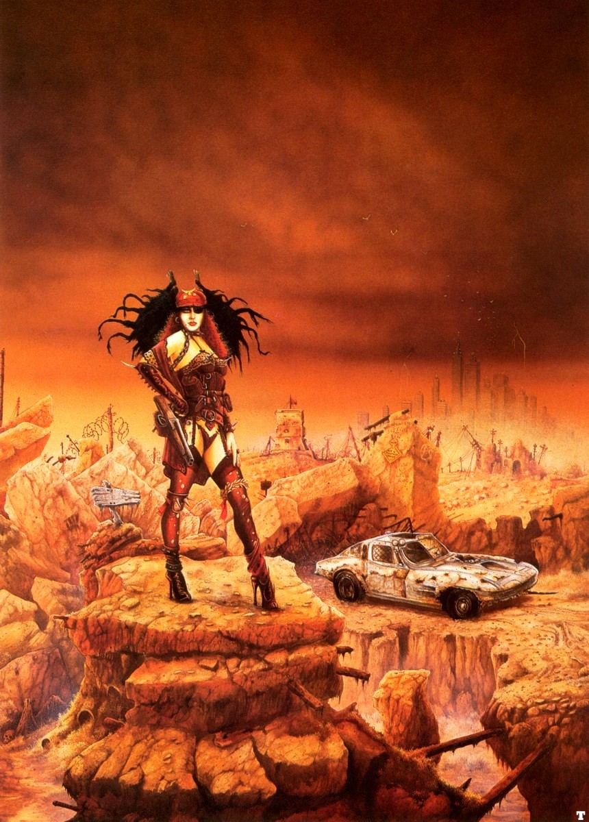 fuckyeahbritisholdschoolgaming:  omercifulheaves:  Art by John Blanche   Dark Future.