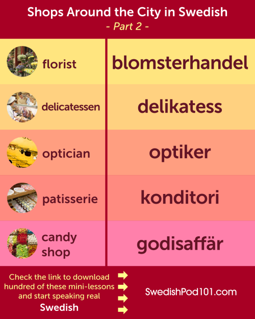 swedishpod101:Shops around the City in #Swedish - Part 2PS: Sign up here to learn more about grammar