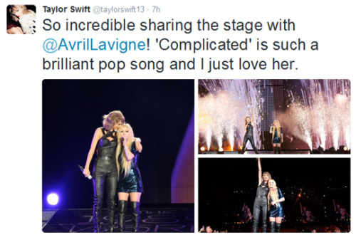 taylorswift tweets about Avril Lavigne  