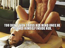 Well not until he’s done blowing deep inside her. Then she thinks “fuck I have to let my looser husband fuck me and cum in me tonight, just in case this stud breed me.”