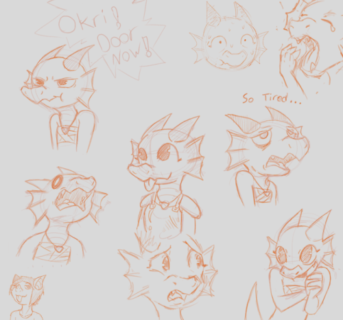 Found some doodles of @mrlasa kobold, Okri