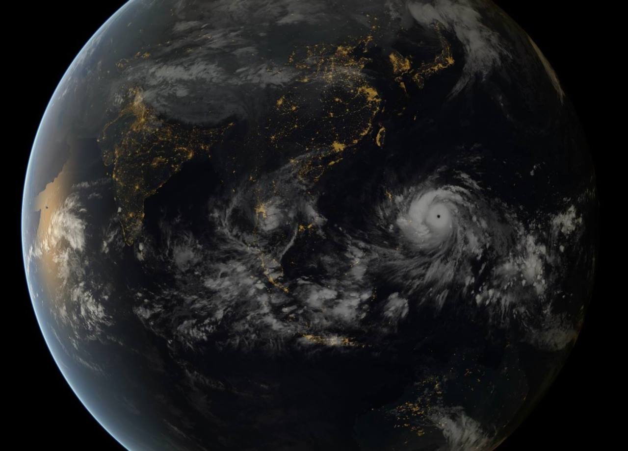cozydark:  A composite image of Earth showing Typhoon Haiyan, created from data captured