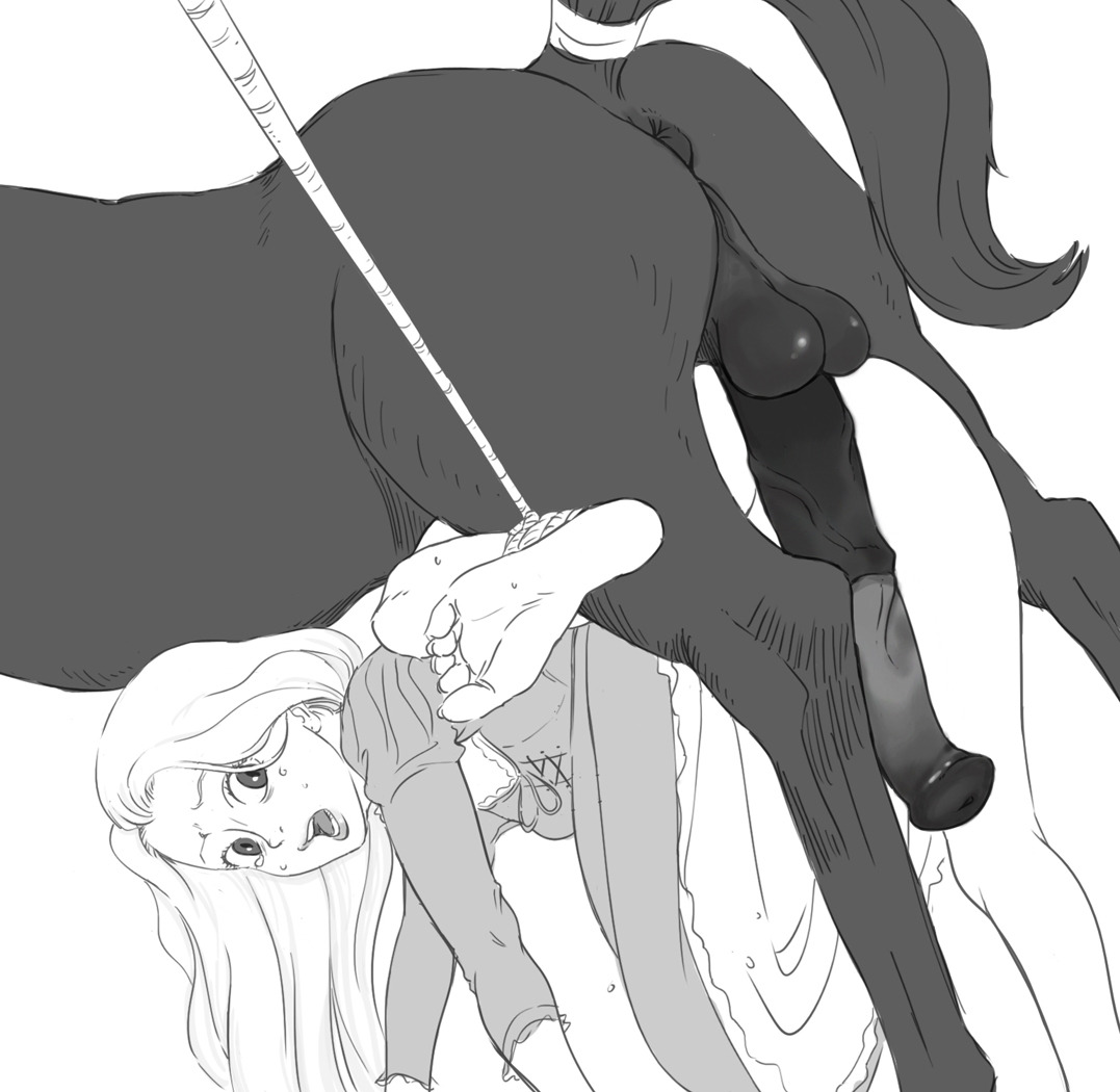 Rapunzel getting deflowered and fucked silly by a stallion. Art by Slade. Artist