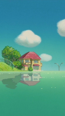 ainaru:  Ponyo on the Cliff by the Sea phone wallpapers    