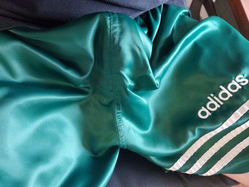 ‘90s vintage satin Adidas Argentina shorts! These might get wet and sticky today&hellip;