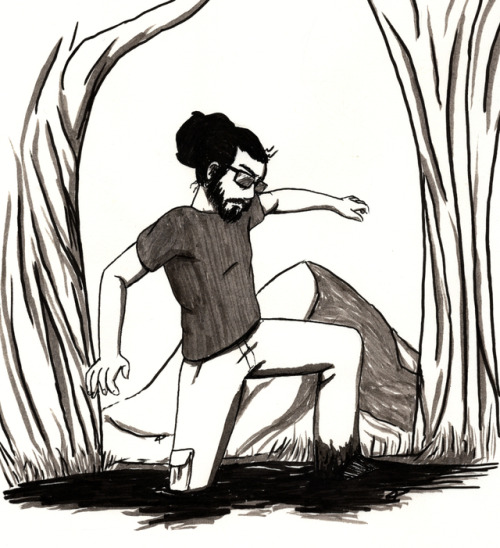 Inktober 23The prompt was muddy and I was reminded of a time I was hiking in a park and kept finding